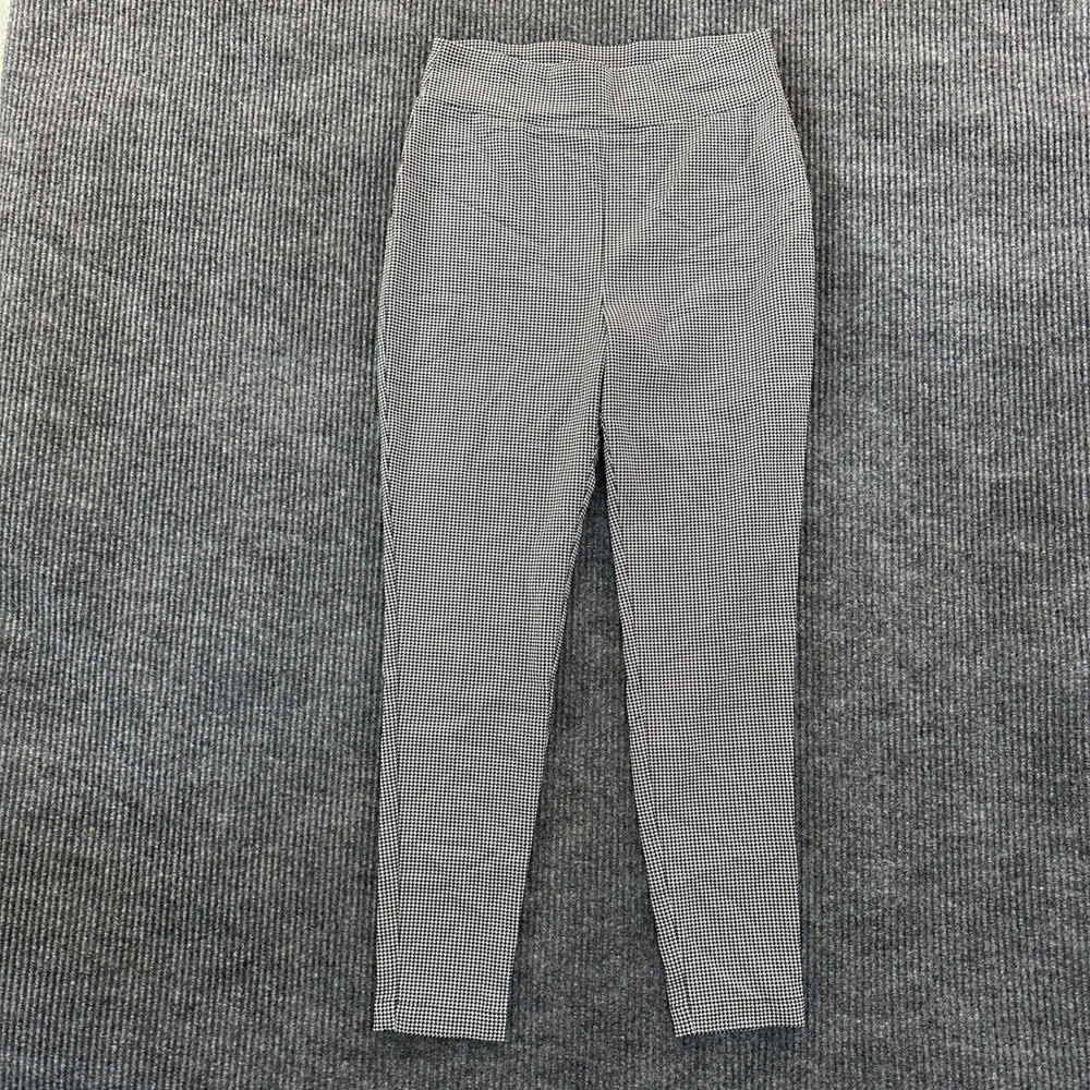 Forever 21+ Plus Size 0X Houndstooth Pull On Skinny Pants Black White Stretch